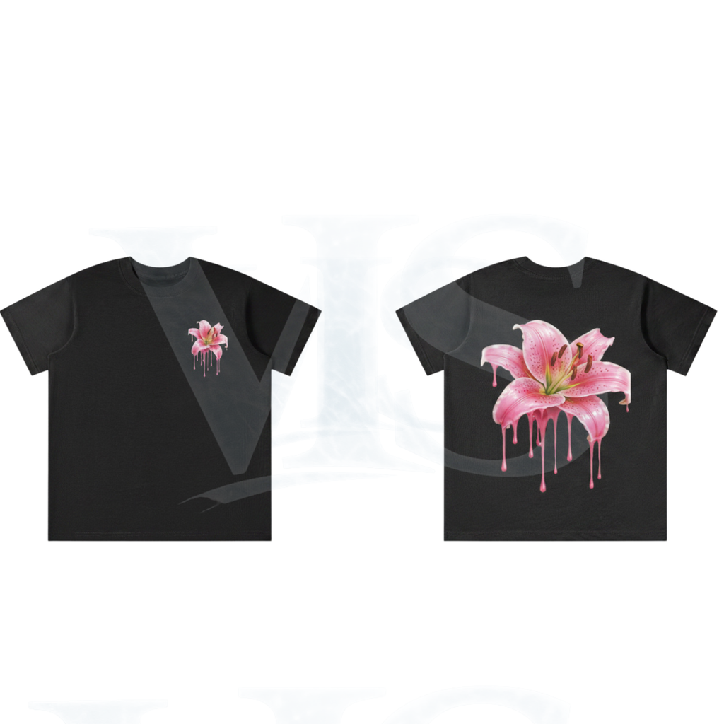Lily flower drip t shirt